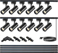 Ultra-Bright Black H Type Track Lighting Kit 3000K Warm White, 12 Heads 20W 2400lm with 13.1FT Track Rails, Dimmable Plug in LED Track Lights Modern Indoor Spotlight Fixture