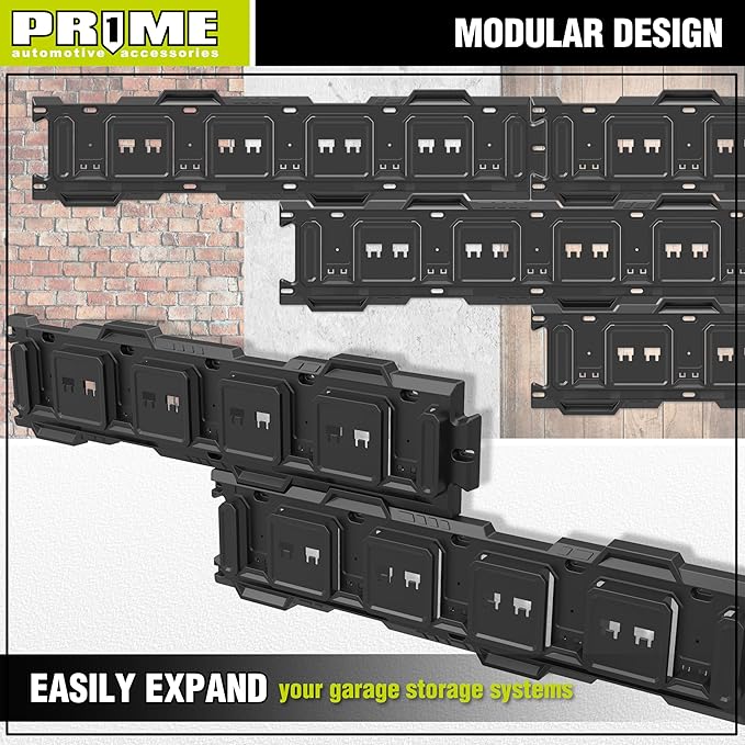 PR1ME 31 Inch Heavy Duty Garage Storage Wall Rails, 2 Pcs Wall Mount Organization Rails, Organization Tool Storage Utility Rack for Hooks