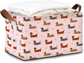 Storage Bin with Handles, Dachshund Collapsible Laundry Baskets for Books, Laundry - Use in Nursery, Closet Organizers and Storage, Blanket Basket