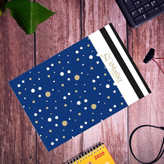 100 Count - 12 x 15.5 inch Poly Mailer Envelope Thank You Blue Polka Dot Mailing Shipping Bags-Self Seal