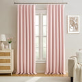 KEQIAOSUOCAI Pinch Pleated Curtains 92 Inches Long,Home Fashion Microfiber Thermal Insulated Cortinas Room Darkening Curtain for Bedroom (Baby Pink, 2 Panels, 40 Width by 92 inch Lenth)