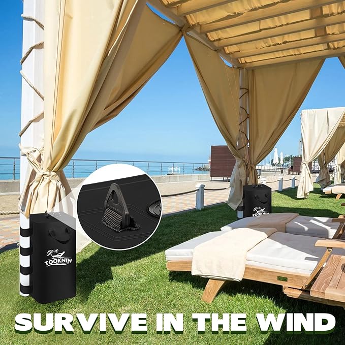 Canopy Water Weight Bag,220 LBS Canopy Tent Weight,Gazebo Weights Heavy Duty Leg Weights for Pop Up Canopies Outdoor Shelter Umbrella Pool Ladder,Set of 4, Black