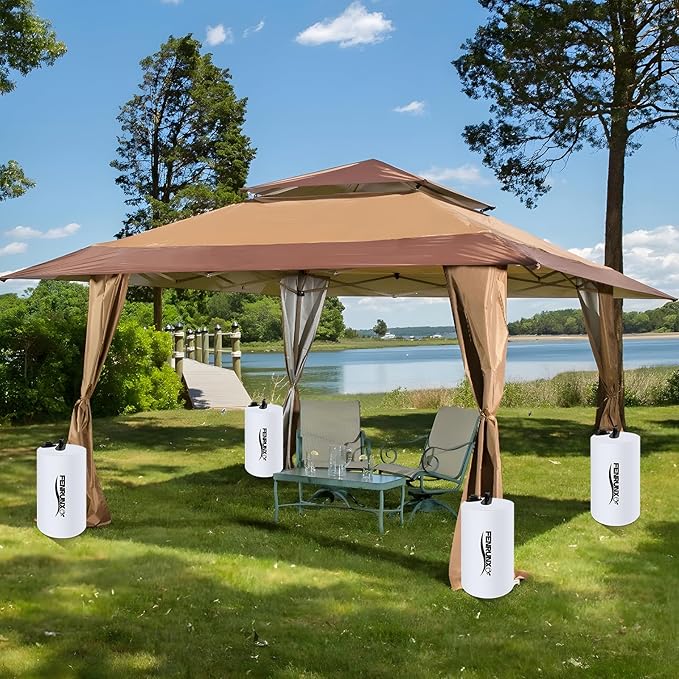 Canopy Water Weight Bag,440 LBS Heavy Duty Tent Weights Set of 8 Leg Weights for Pop Up Canopy,Tent,Gazebo,Carport,White