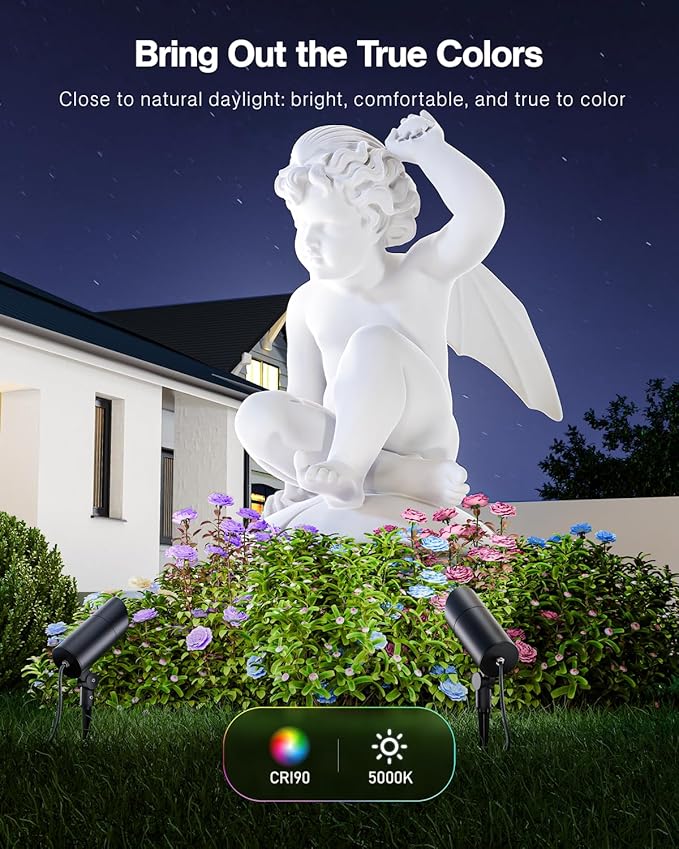 HIBOITEC 1 Pack 30W Outdoor LED Spotlight 120V 3000LM 5000K Spot Lights Waterproof Landscape Lighting for Flag Pole Tree Statue, 5.9 FT Cord with Plug