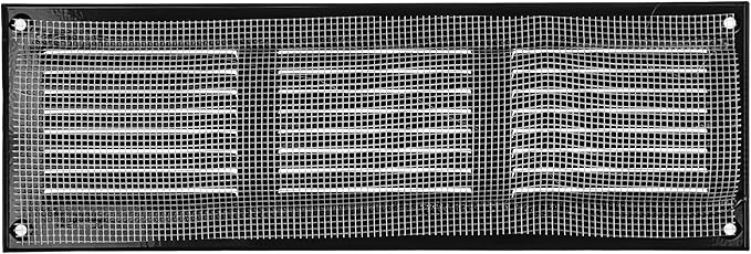 Repa Market 12x4 Inch Air Vent Cover/Black Galvanized Steel Louvered Grill Cover with Mesh Screen/Wall or Ceiling Vent/Durable Flush Mount HVAC Register for Indoor and Outdoor Ventilation