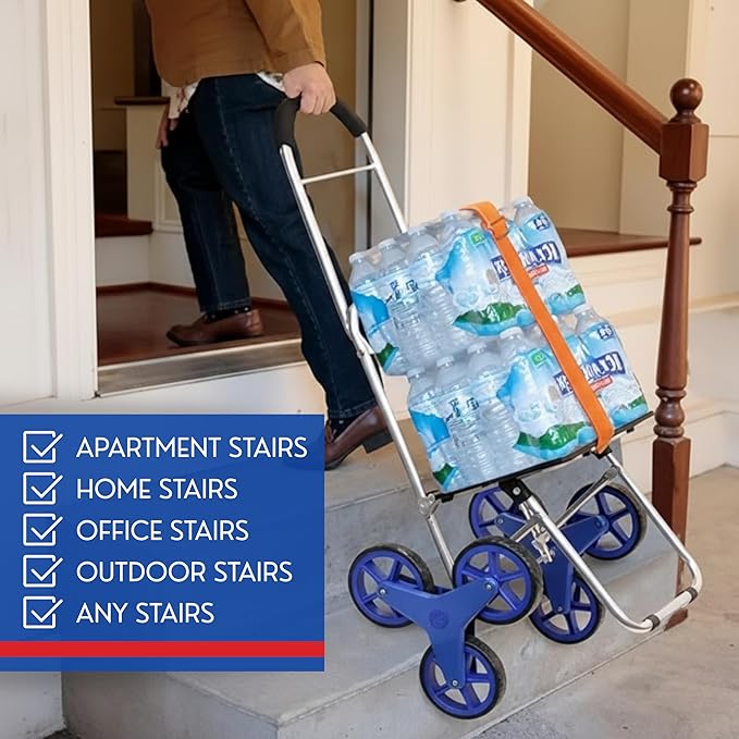 Shopping Cart, Super Loading Stair Climber 220 lbs Capacity, Grocery Foldable Trolley with Extra Large Shopping Bag Laundry Utility Cart with Adjustable Bungee Cord, blue