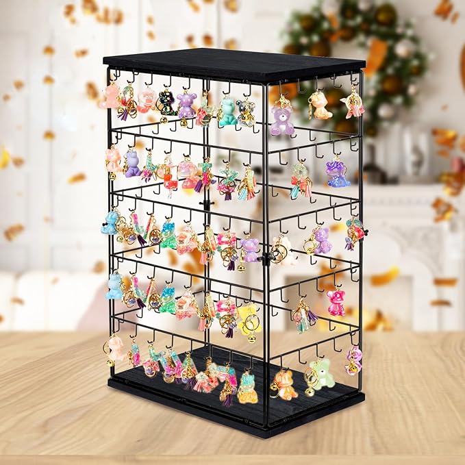 Earring Display Stands for Selling,Earring Rack Display Holder Stand,Jewelry Display Tower for Selling Earring Cards, Rings, Large Capacity 16.5" Wx 10.8" Dx 26.4" H (130 Hooks)