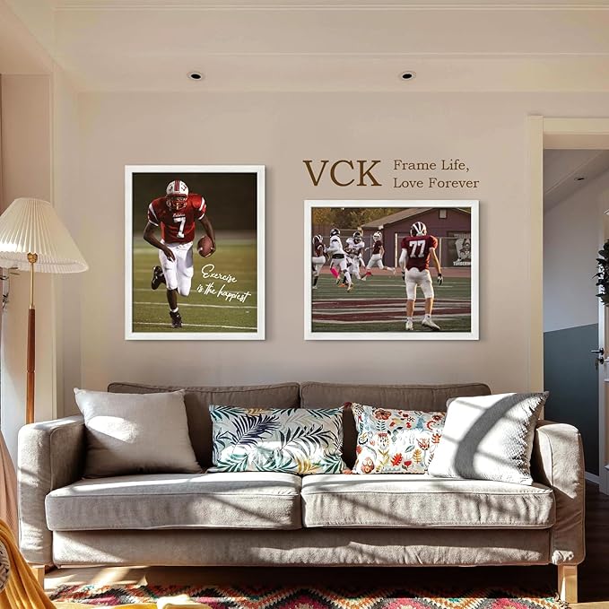 VCK 22x28 Poster Frame Set of 5 - White, Exclusive Wood Grain Picture Frame - Wall Hanging