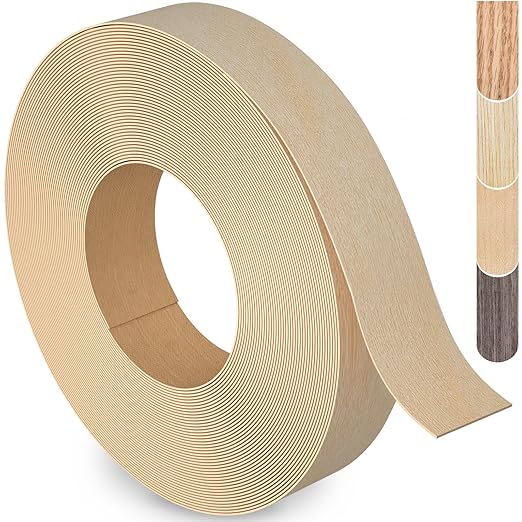 Birch Edge Banding, 3/4 inch x 250ft roll of Veneer Edge Banding -Pre-glued Flexible, Real Wood Tape Banding for Cabinet Repair Furniture Restoration