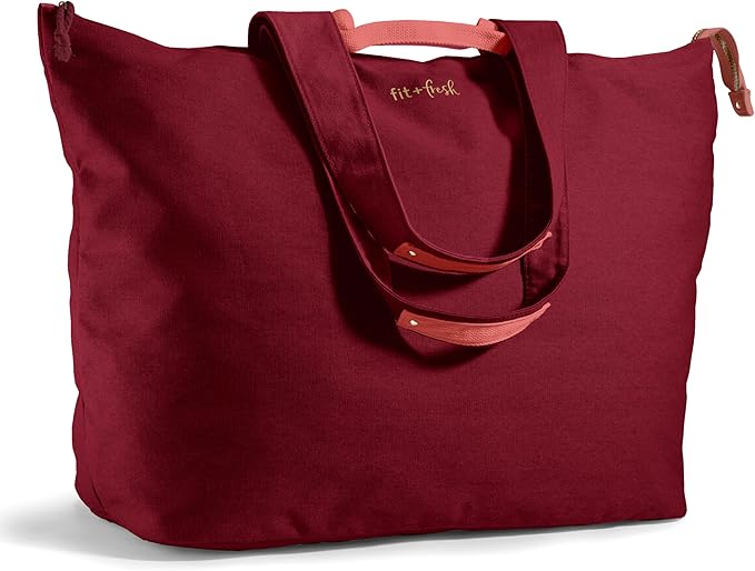 Fit & Fresh Large Beach Bag for Women - Extra Large Travel Tote With Pockets