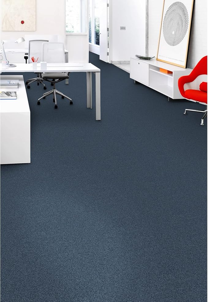 Mohawk Advance 24" x 24" Berber (Loop pile), 0.11" Pile Height, Carpet Tile, Nylon Fiber, Deep Space Color, (24 Tiles), (96 sqft/carton)