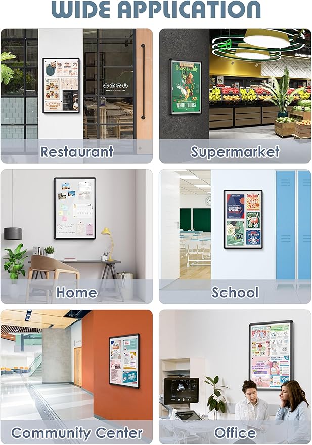 Enclosed Bulletin White Board 36x24 in, Lockable Wall Display Case for Office School Home Commercial, Tamperproof and Shatter Resistant, Black Aluminum Frame