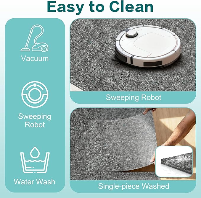jxgzyy Soft Carpet Tiles 20×20 Inch, 0.38'' Padded Carpet Squares, Non-Adhesive Carpet Flooring with Textured Silicone Back, Easy DIY Cushioning Tiles for Under Furniture, 4 Pcs/10.8 Sqft