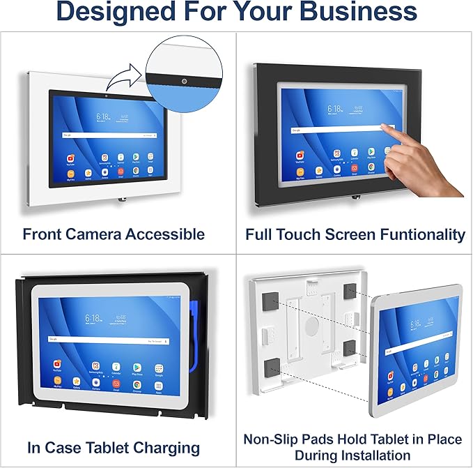 TABcare Locking Anti-Theft Metal Case for Samsung Galaxy TAB Active & Active4 Pro 10.1" Tablet for Kiosk, POS, Store, Show Display, Time Clock (TAB Active4 Pro, White)