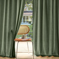 MIULEE Non-See-Through Privacy Linen Curtains 2 Panels, Light Filtering Window Curtains Farnhouse Textured Back Tab Semi Sheer Drapes for Bedroom Living Room, 52 x 108 Inches Long, Olive Green