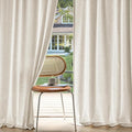 MIULEE Non-See-Through Privacy Linen Curtains 2 Panels, Light Filtering Window Curtains Farnhouse Textured Back Tab Semi Sheer Drapes for Bedroom Living Room, 52 x 84 Inches Long, Linen