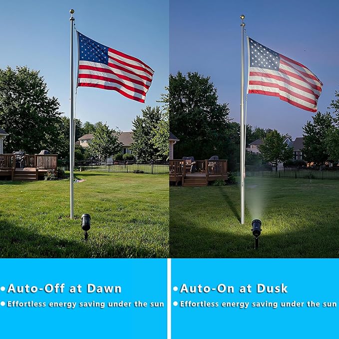 30W Ultra Bright Outdoor Spotlight, 5000K Daylight LED Bullet Light with Dusk to Dawn Photocell Sensor, 120V Plug in Landscape Spot Lights for Flag Pole, Yard, Garden, Tree, Statue (2 Pack)