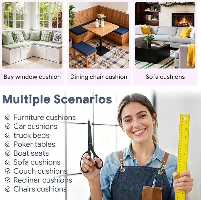 Upholstery Foam 2×24×72 Inch High Density Foam Strong Support Seat Foam for Couch Cushion Replacement Furniture Cushions Car Cushions DIY Projects (3PC)
