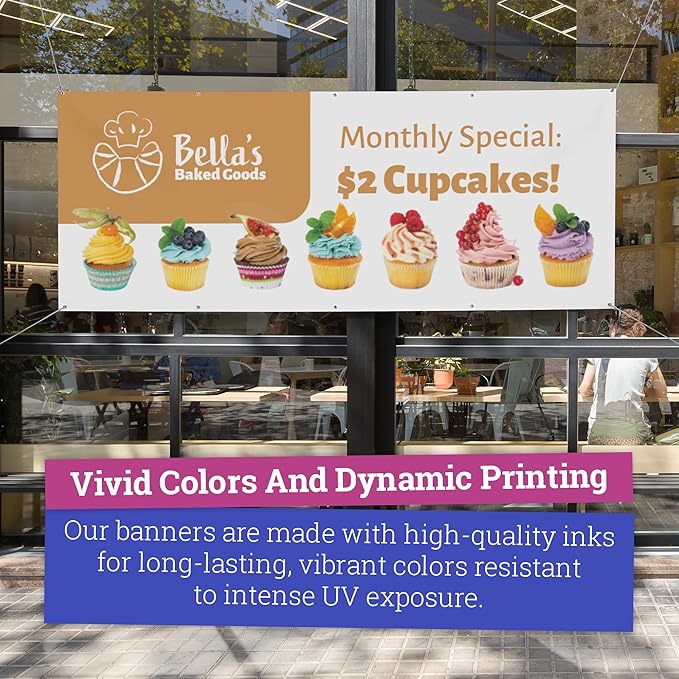 Personalized Vinyl Banner – Vinyl Printed Customizable Banner for Indoor and Outdoor Use (3'x6')