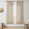 Grey Flax Linen Curtains 72 Inches Long for Living Room Linen Blend Light Filtering Mordern Boho Semi Sheer Curtains Back Tab and Rod Pocket Privacy Neutral Curtain for Bedroom Office 52x72, 2 Panels