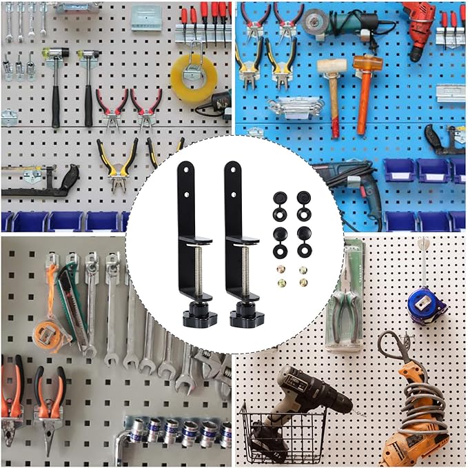 Metal Pegboard Hooks Set Sturdy Pegboard Bracket Clips for Easy Installation, Organizing Small Utensils Crafts, Black, Home Use