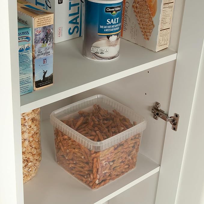 Sauder HomePlus Narrow Pantry Storage Cabinet Slim Single Door with Adjustable Shelves, Kitchen Laundry Bathroom Storage Cabinet, in Soft White