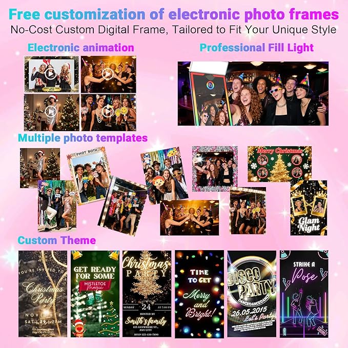 Magic Mirror Photo Booth 65" with 43" Touch Screen Selfie Mirror Photo Booth Machine with Flight Case, Mirror Photo Booth for Event Rental Wedding Party