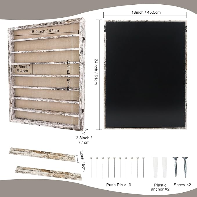 GMFrames 18x24 Wooden Shadow Box Frame with Removable Shelves Deep Display Case for Military Medals Keepsakes White