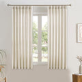 RAIN CITY Natural Pinch Pleated Curtains 45 Inches Long 2 Panels Set, Natural Linen Blend Slub Yarn Sheer Window Drape for Small Windows Bedroom 42 by 45 Inch