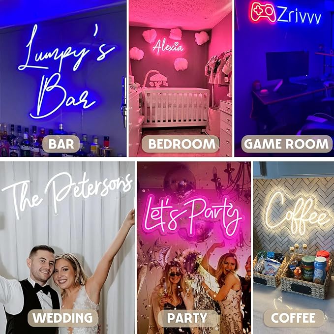 Custom Neon Signs for Kids Name Sign, Personalized Dimmable LED Light Sign Bedroom Decorations, Customizable Neon Name Sign for Wedding Party Home Decor