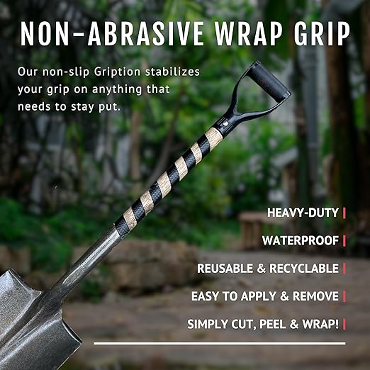 CATTONGUE GRIPS Non-Abrasive Grip Tape Wrap - 1” Thick Heavy-Duty, Waterproof Anti-Slip Tape for Wrapping Tools, Bats, Gym Equipment - Indoor & Outdoor Anti-Slip Solution (Black, 1-Pack)