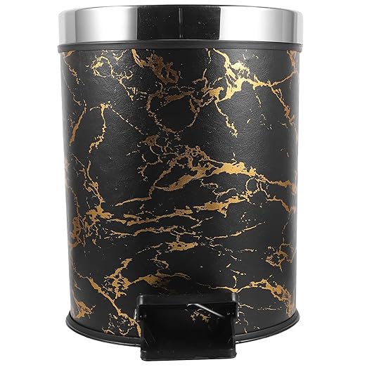 Unomor Pedal Trash Bin with Lid for Home Kitchen Bathroom Plastic Garbage Can for Waste Sorting Step Garbage Container for Office Living