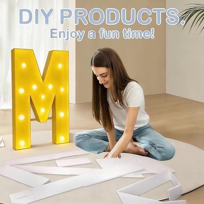 3FT/36 Inch Marquee Light up letters with Warm Lights,White Marquee letter A-Z for Birthday Party Large Mosaic Frame Letter Cardboard Pre-Cut Foam Board Sign Diy Decorations Anniversary (O)