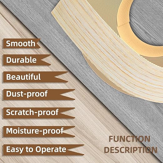 GSCIT Club Oak Edge Banding, 3 inch x 25ft roll of Veneer Edge Banding Preglued Flexible, Real Wood Tape Banding Plywood