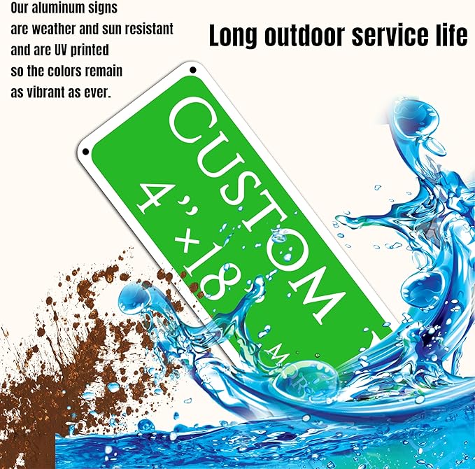 Custom Sign, Custom Indoor/Outdoor Decorative Sign，Aluminum Weatherproof Metal Sign Multiple Sizes, Customize for Office, Business, Workplace, office, Home, Delivery Signs(4 * 18 Inch)
