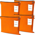 4 Pcs Interoffice Mailer Canvas Transit Sack Zipper Bag 18" x 14" Large Zipper Pouch with Grommet Interoffice Mail Bag (Orange)