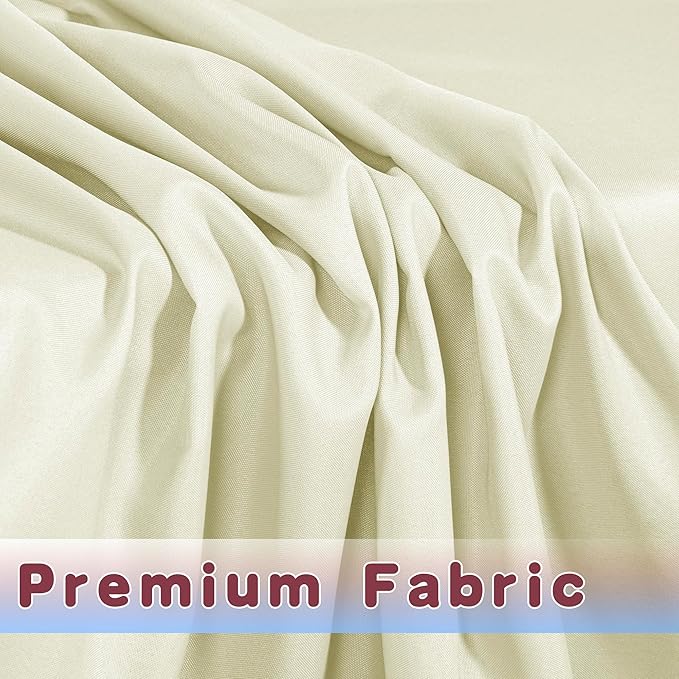 HolidayIdeas 4 Pack Fitted Table Clothes - 48 x 24 Inch - Butter Cream Rectangle Tablecloths for 4 Foot Tables, Polyester Fabric Folding Table Covers for Parties, Holiday Dinner, Wedding, Trade Show