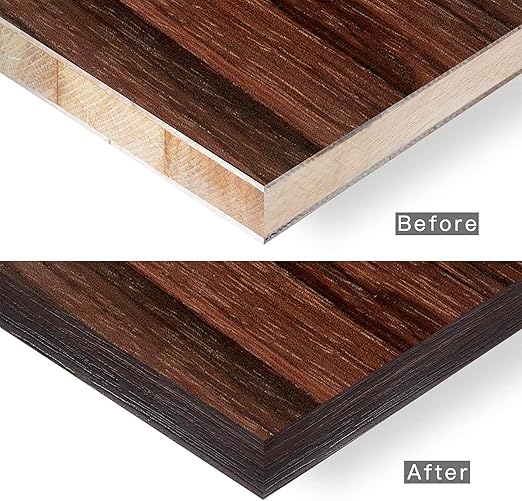 GSCIT Club Walnut Edge Banding, 1/2 inch x 25ft roll of Veneer PVC Edge Banding Pre-glued Flexible, Wood Tape for Cabinet Repair