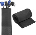 uxcell Hook and Loop Cable Management Sleeve, 6.6ft x 1.6 Inch Flexible Cable Wrap Covers Wire Hider, Cord Organizer and Cable Protectors for Desk TV Computers, Black