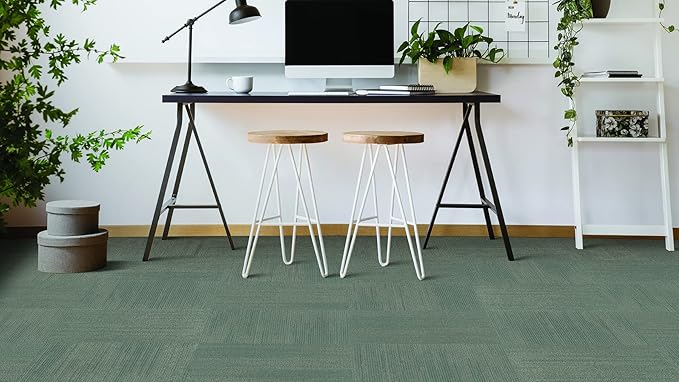 Mohawk Elite 24" x 24" Berber (Loop pile), 0.1" Pile Height, Carpet Tile, Nylon Fiber, Egret Color, (24 Tiles), (96 sqft/carton)
