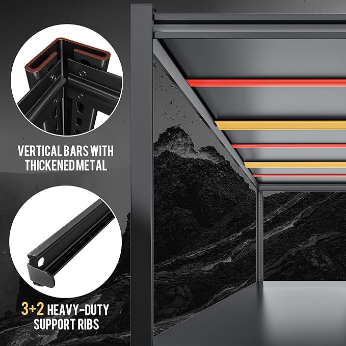 72.2" H Garage Shelving 3000LBS Metal Shelving Unit Adjustable Garage Storage Shelves 5 Tier Heavy Duty Storage Rack for Pantry, Warehouse, Industries, 59.8" W x 72.2" H x 24.2" D, 2 Pack