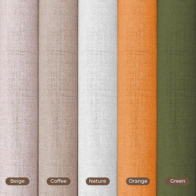 Faux Linen Semi Sheer Room Divider Curtain with Flexible Tracks, Light Filtering Privacy Curtains for Patio Sliding Glass Door, Window or Divider Drapes, Living Room, Beige, 72" W x 72" L,1 Panel
