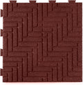 Playsafer Herringbone Rubber Interlocking Tiles | 16 X 16 | Easy Install for Indoor and Outdoor Use (Red, 1 Tile)