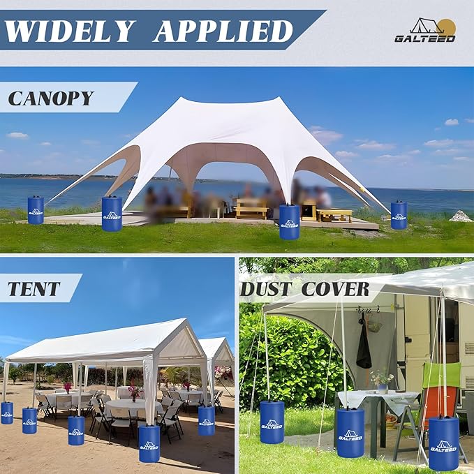 Canopy Water Weight Bag,220 LBS Water Tent Weights Set of 4 Leg Weights for Pop Up Canopy,Canopies,Tent,Gazebo,Blue