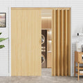 48"-72" x 80" Accordion Doors Interior - Three Installation Options, Vinyl PVC Bifold Accordion Closet Doors, Includes Door & Mounting Hardware, Handle, Temporary Folding Door for Doorway Pantry, Oak