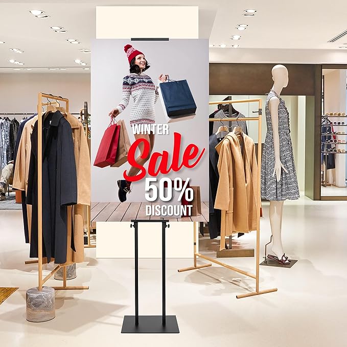 4Pack Poster Holder for Display, Adjustable Pedestal Sign Stand Up to 78 Inches, Double Sided for Board & Foam, Sign Holder Stand with Non-Slip Mat Base for Wedding, Restaurant & others
