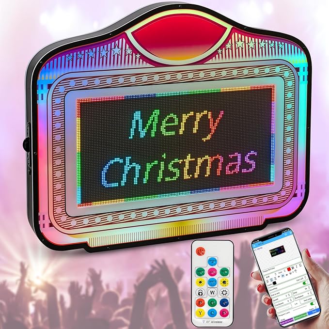 LED Screen Letter Bottle Presenter, VIP Bottle Service Sign, Handheld Acrylic LED Light Box with Programmable RGB Colors & Scrolling Messages for Nightclub, Bar, Party, Birthday & Wedding