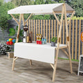 Outdoor Vendor Cart, Wooden Lightweight Farmers Market Stalls/Concession Stand Booths, Foldable Vendor's Stall, Portable Food Display Stand for Market(White,120 * 60 * 200cm)