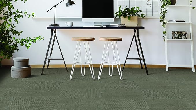 Mohawk Elite 24" x 24" Berber (Loop pile), 0.1" Pile Height, Carpet Tile, Nylon Fiber, Sparrow Color, (24 Tiles), (96 sqft/carton)