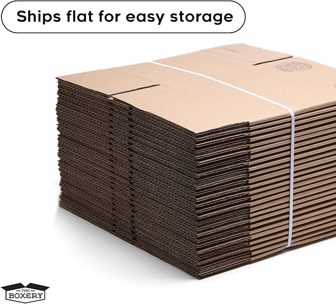 The Boxery 17 1/2"x13 1/2"x7 1/2" Brown/Kraft Corrugated Cardboard Shipping Boxes 25-Pack | Mailing, Packing, Moving & Storage for Business/Home – Durable - Eco-Friendly, Recyclable - Made in the USA